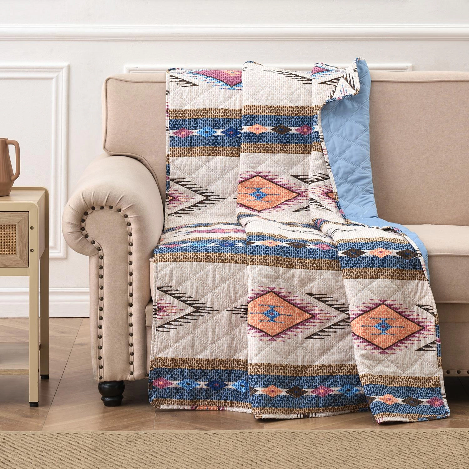 Greenland Home Fashions Cheyenne 100% Cotton vibrant Southwestern patterns Accessory Throw 50" x 60" Spirit
