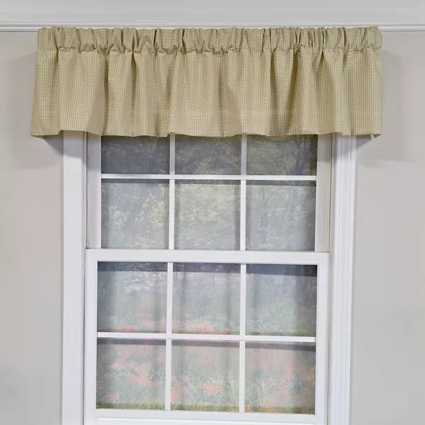 RLF Home 100% Cotton Crosswell Tailored  Fully lined Windows Rod Pocket Valance 76" x 14"  Sage