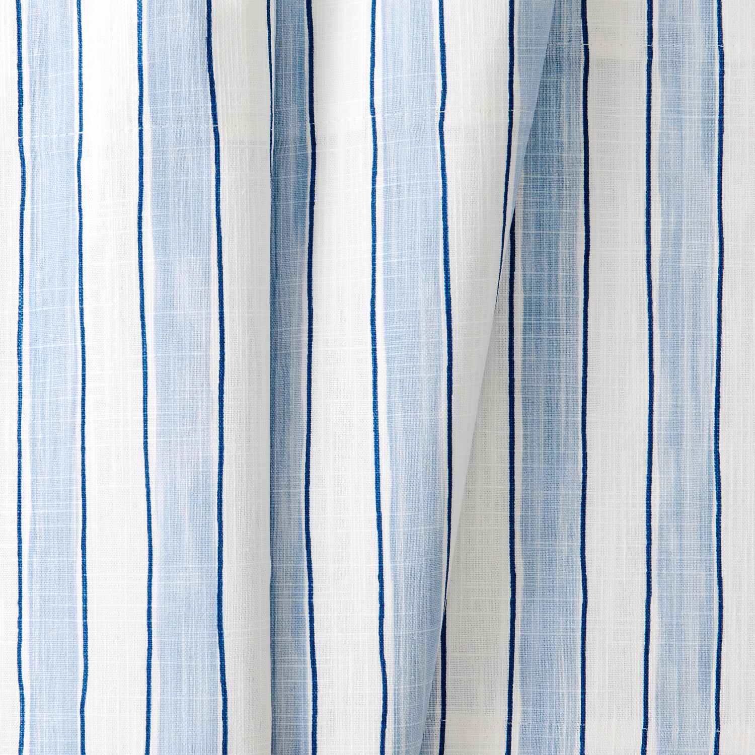 Ellis Curtain Saratoga Stripe 100% Cotton Tailored Rod Pocket Valance 50" x 16" Blue