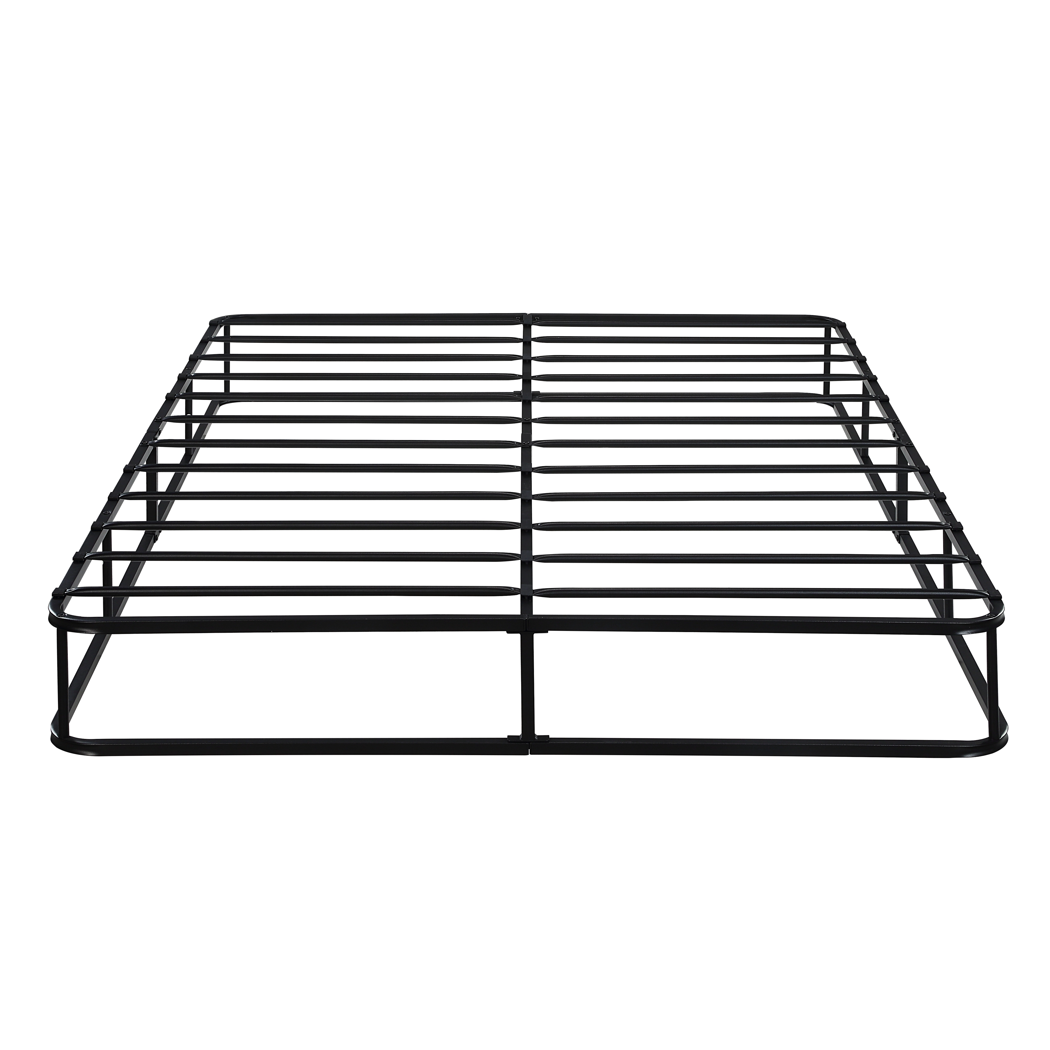 Flynama Queen Mattress Foundation, Black Metal Frame with Textured Fabric Cover