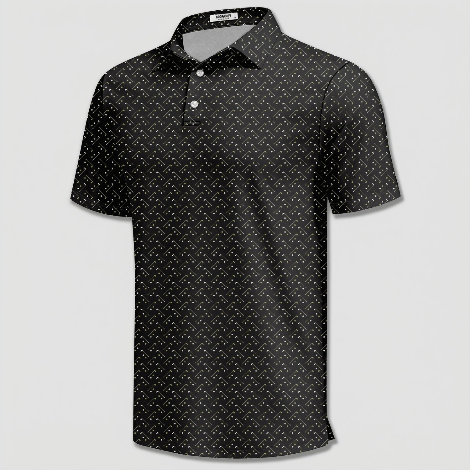 COOFANDY Mens Classic Polo Shirt Short Sleeve Geometric Triangle Print Casual Tops