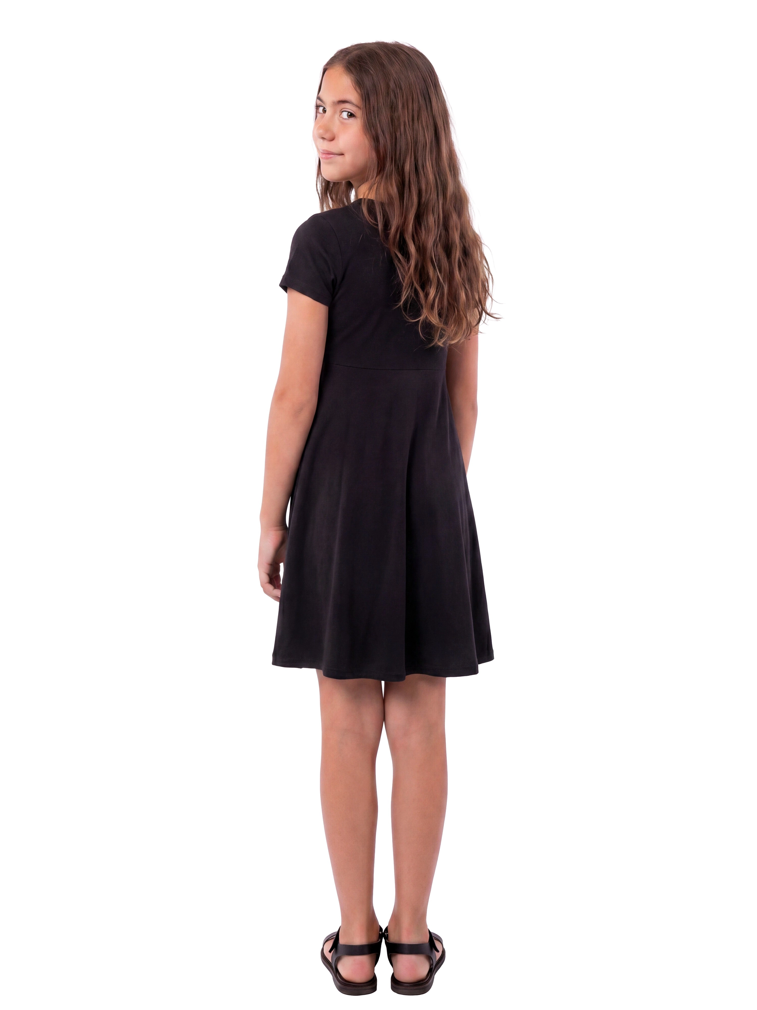 24sevenKid Essential Girls Flowy Short Sleeve Dress