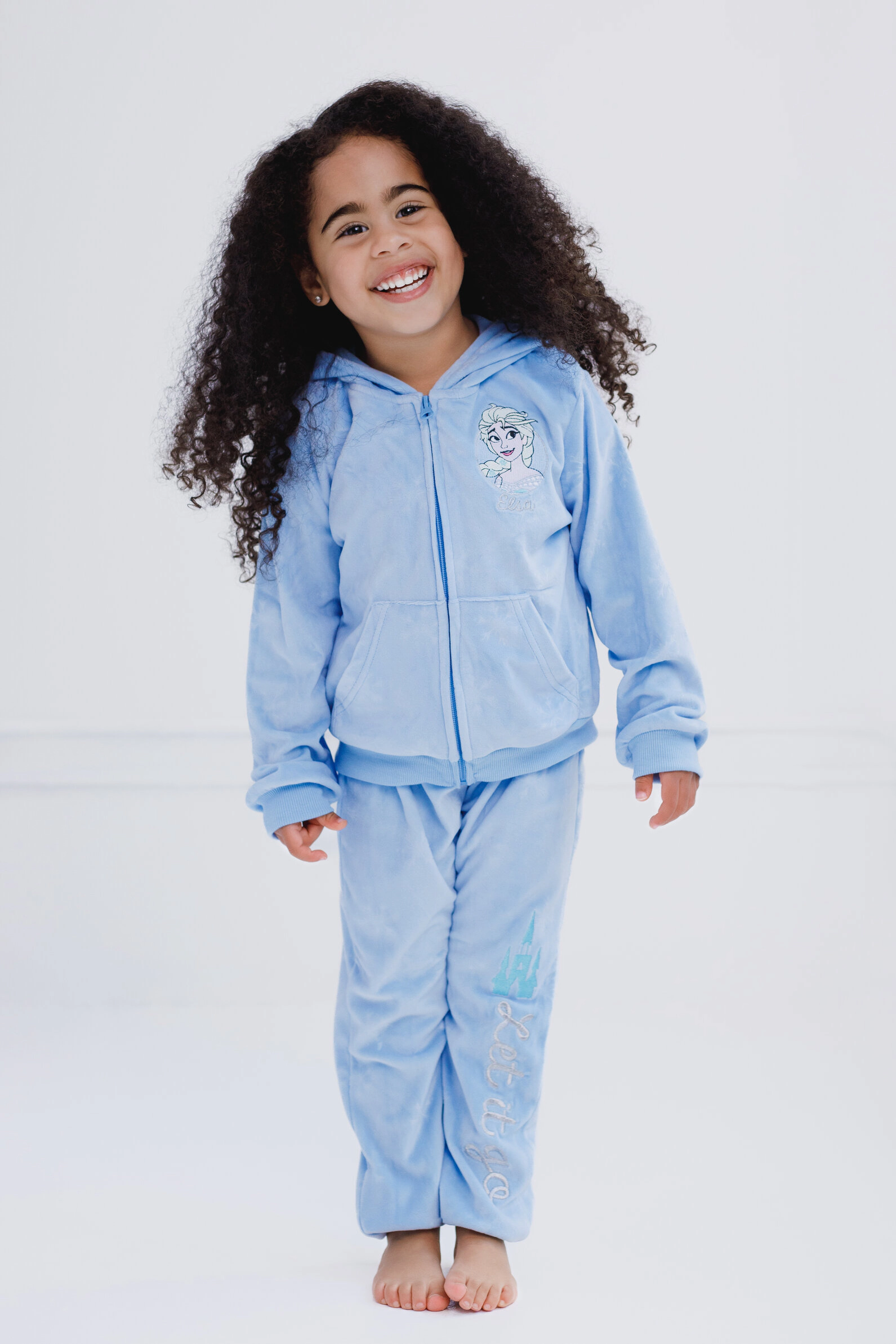 Disney Girls' 2-Piece Velour Hoodie and Pants Set