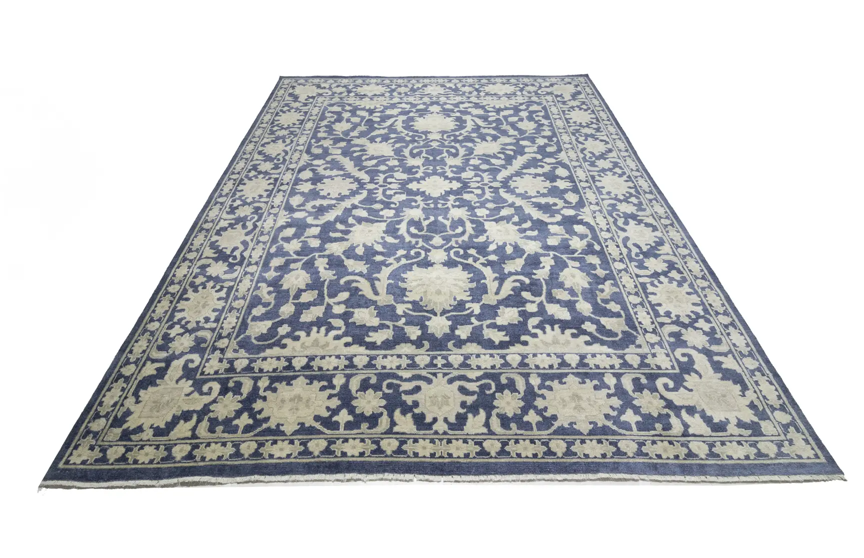 Magic Rugs Muted Slate Blue Floral 12X15 Transitional Oriental Rug