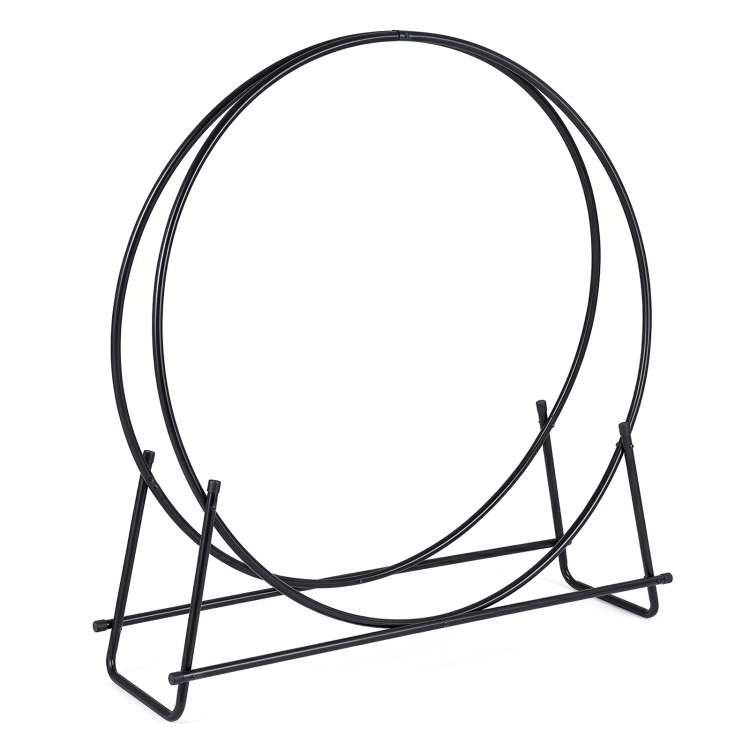Hivvago Round Firewood Rack With Heavy-Duty Metal Frame