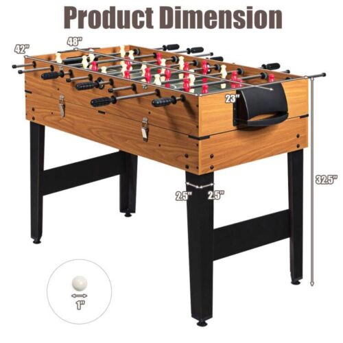 SUGIFT Natural 3-in-1 Combo Game Table with Foosball Pool and Air Hockey 48-in W 23-in D 32.5-in H