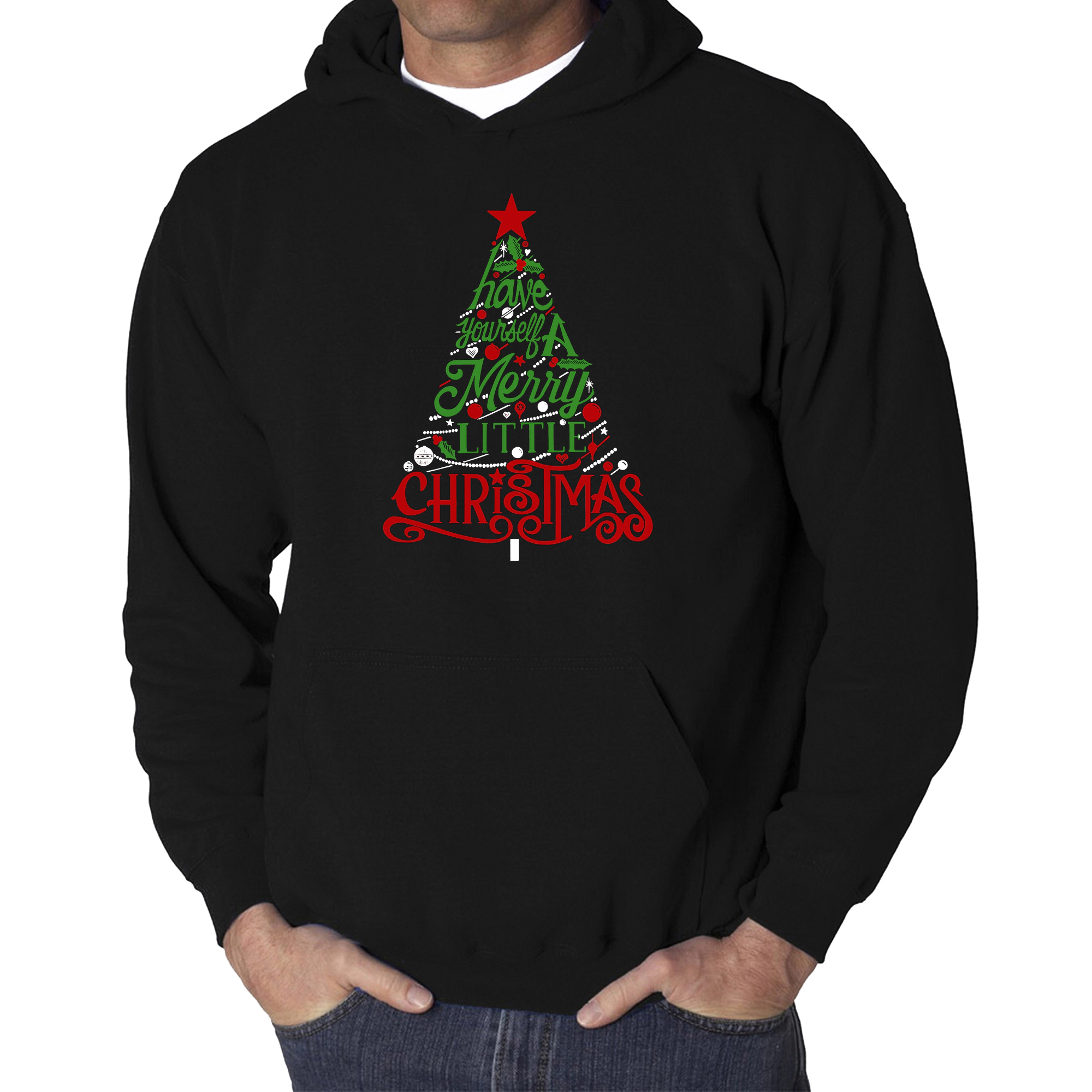 LA Pop Art Have Yourself A Merry Little Christmas - Men's Word Hooded Sweatshirt
