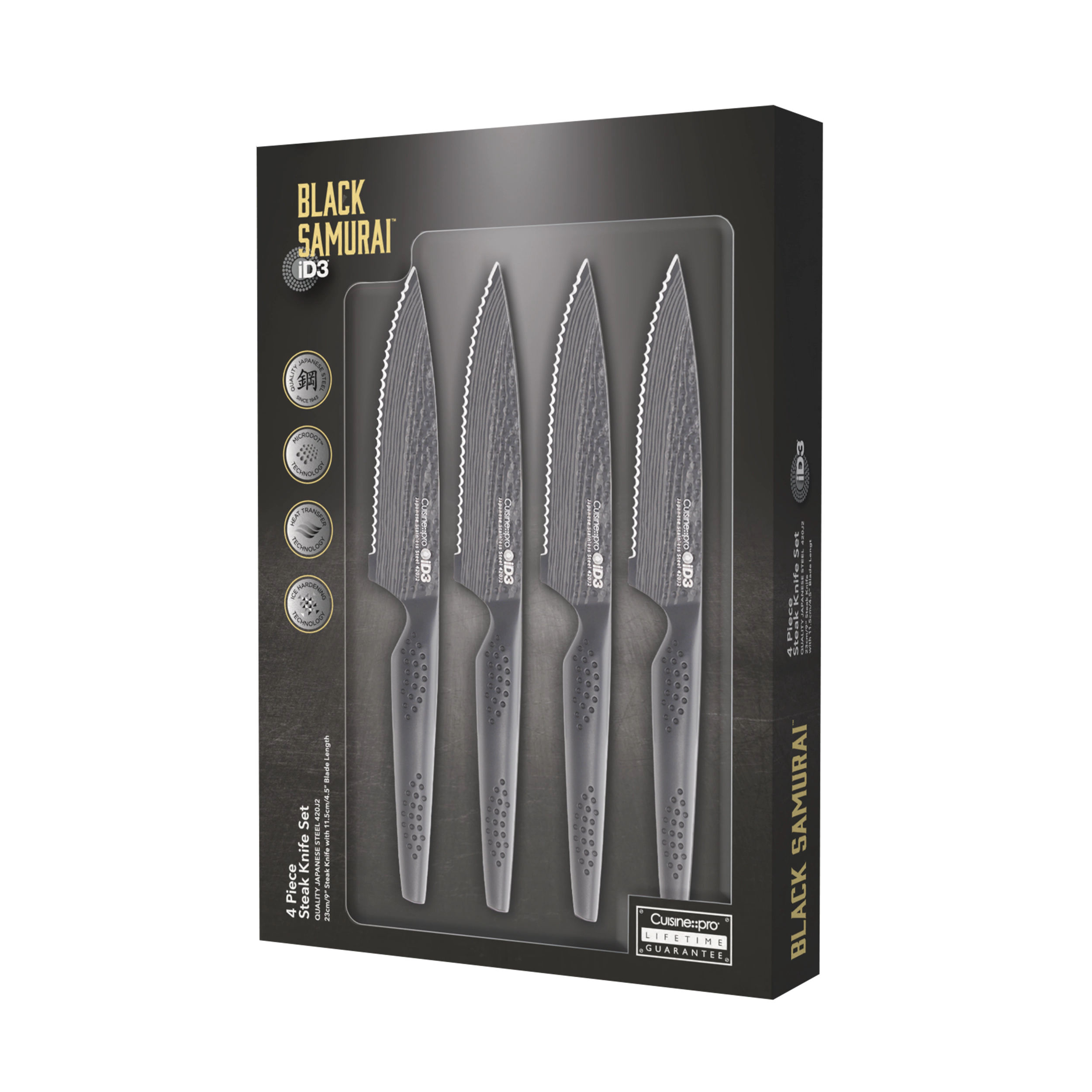 Cuisine::pro® iD3® BLACK SAMURAI Steak Knife Set 4 Piece