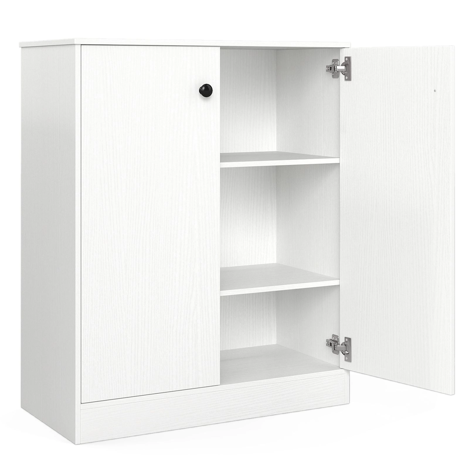 SlickBlue Unisex 2 Door Wood Storage Cabinet with 3 Tier Shelves