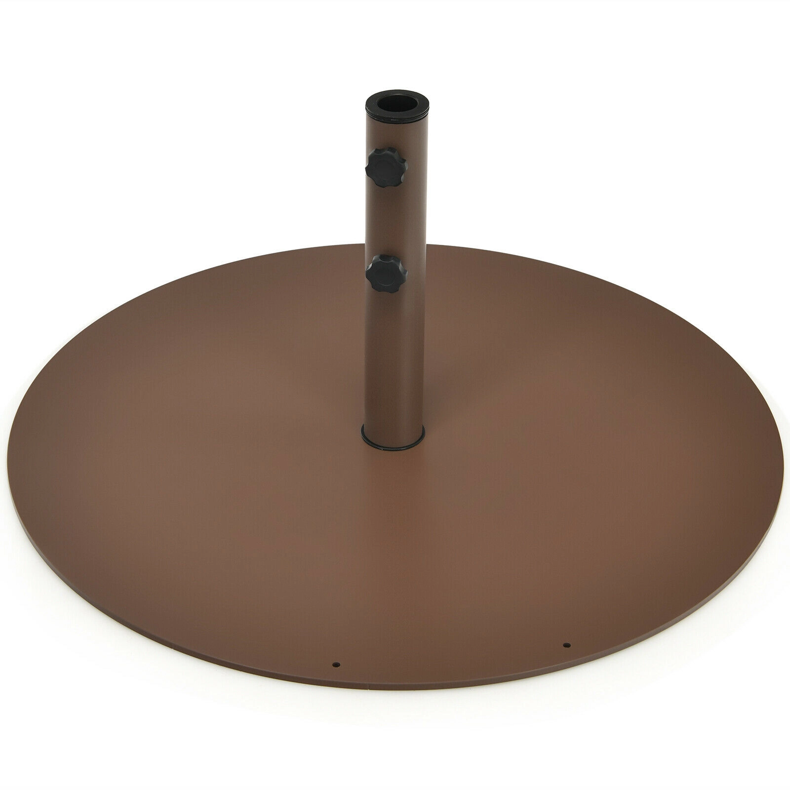 Slickblue Round Patio Umbrella Base for Table or Freestanding Umbrellas Brown