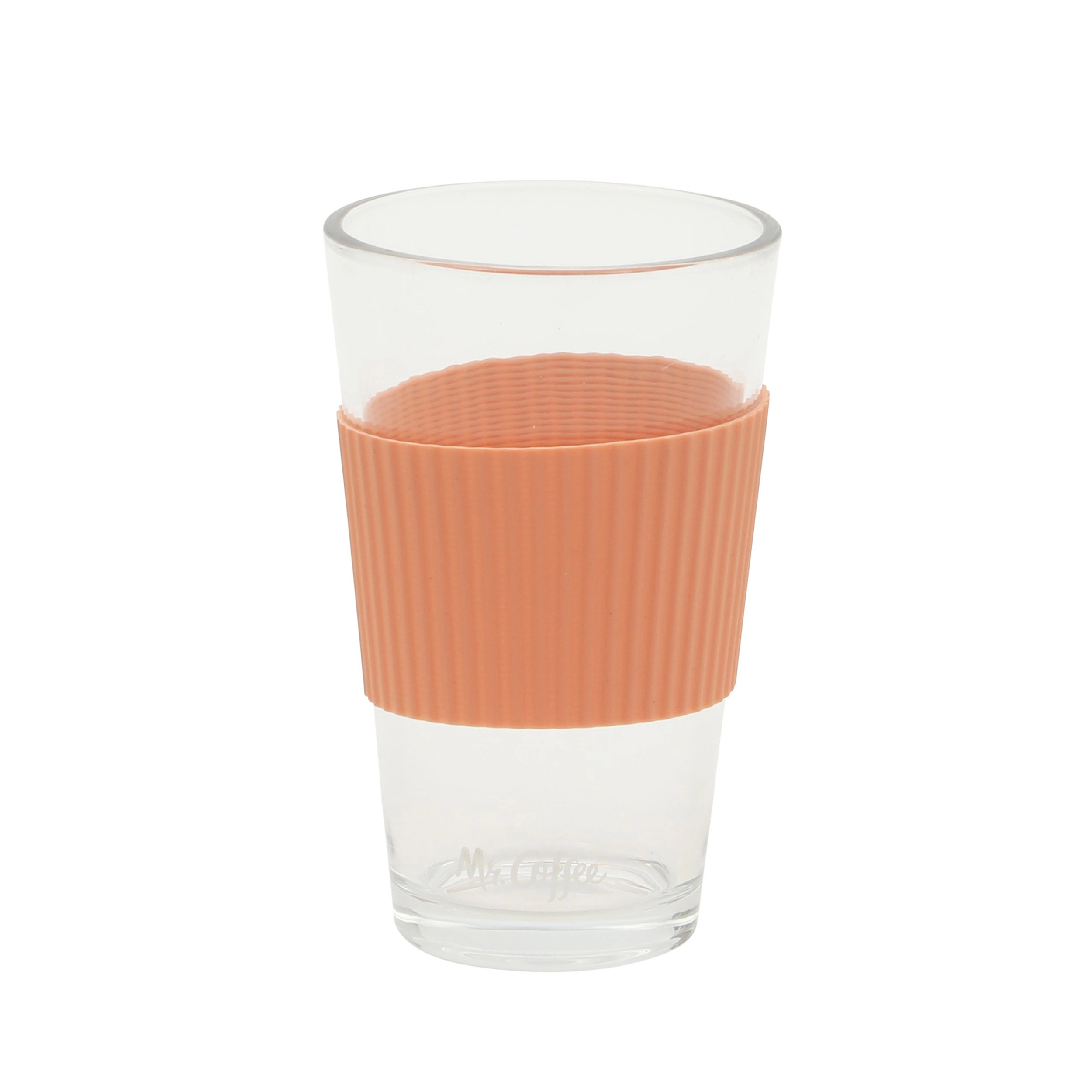 Mr. Coffee Sip Savvy 4 Piece 15 Ounce Clear Glass Tumbler Set with Straw and Lid in Pink