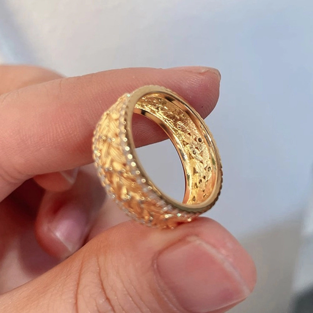 Full-Circle Wheat Ear Micro Pave CZ Ring for Women