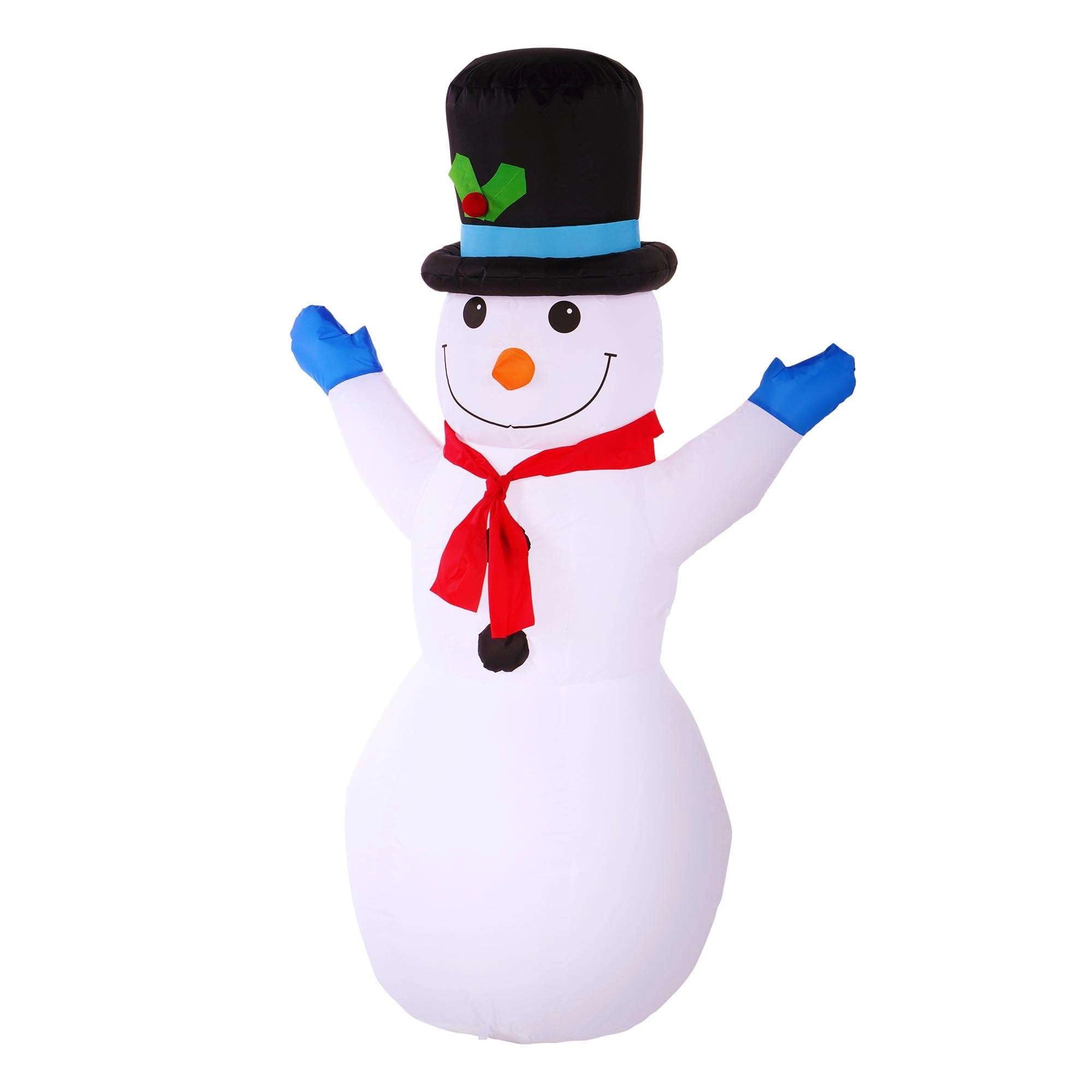 G128 4 ft Snowman Inflatable with LED Lights, Fast Inflate Outdoor Christmas Yard Decoration