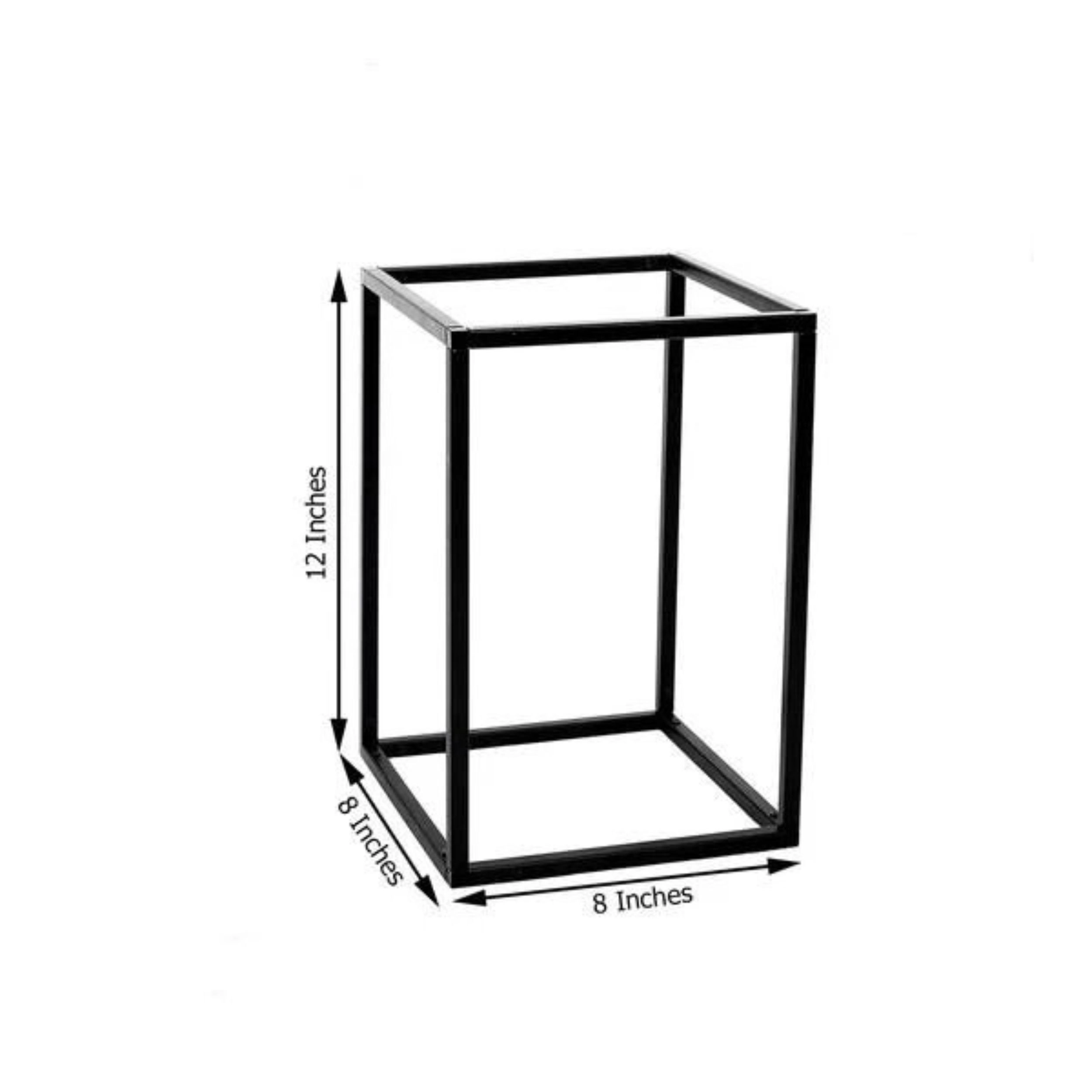 Home Collection 12 Inch Matte Black Geometric Metal Vase Stands Pack of 2