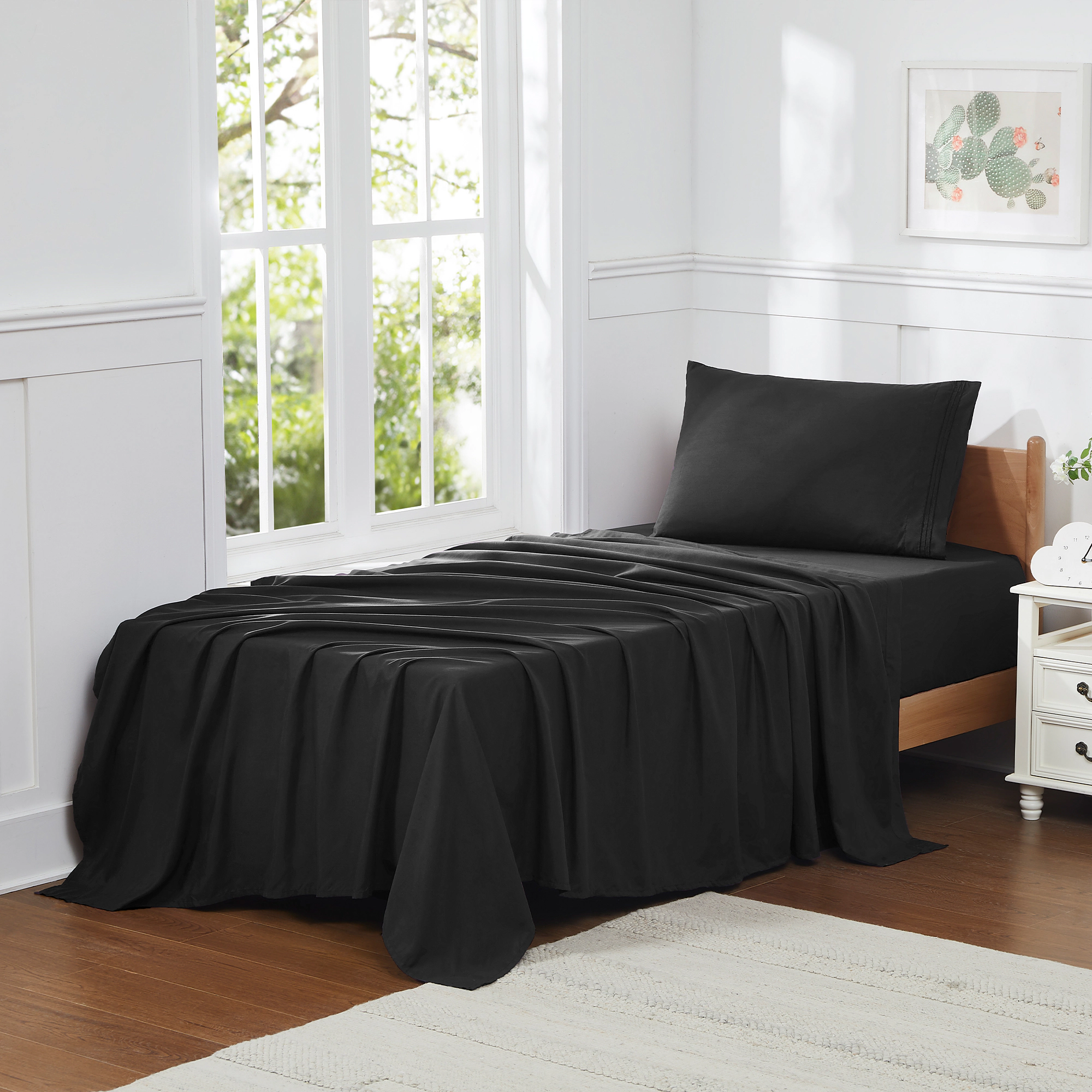 Sweet Home Collection Ultra Soft Microfiber Wrinkle Free -Piece Sheet Set