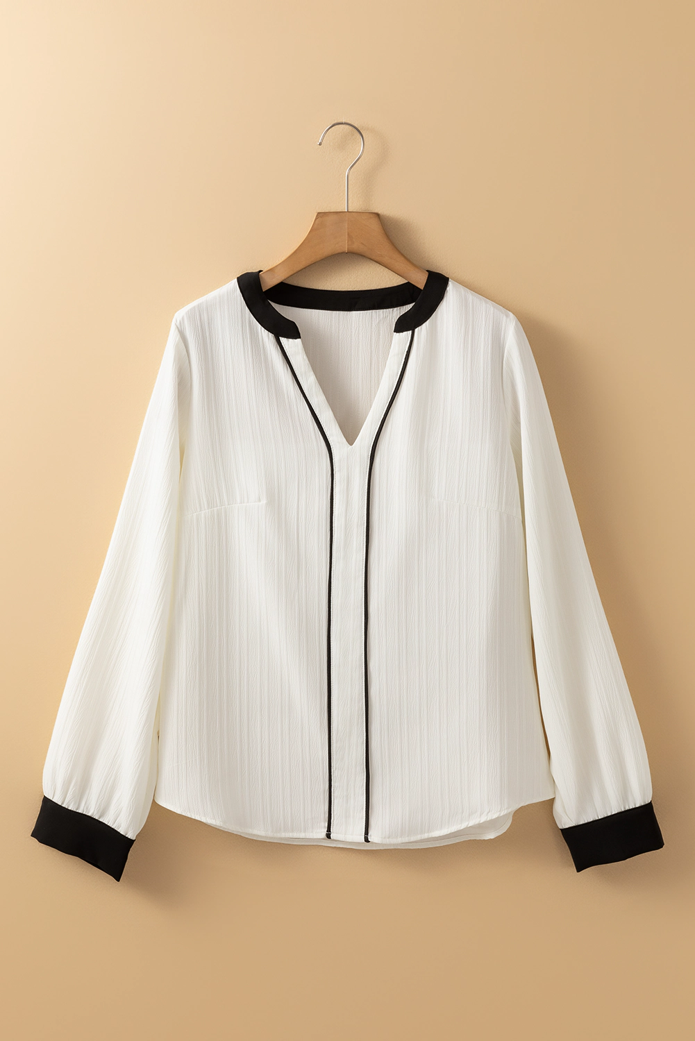 Threaded Pear Women's Ramila Textured Colorblock Elegant Blouse