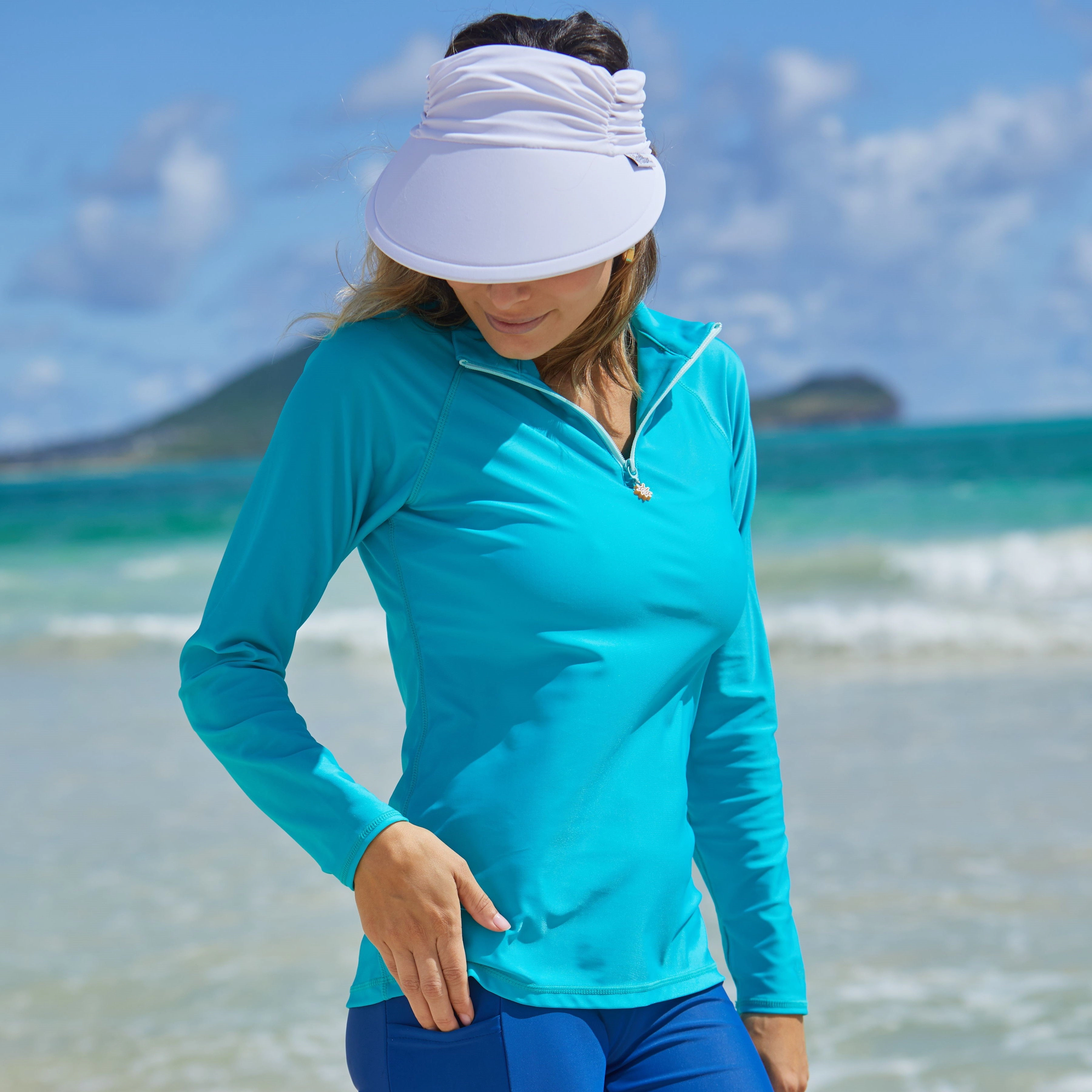 UV Skinz Women's Long Sleeve Quarter Zip Sun & Swim Shirt