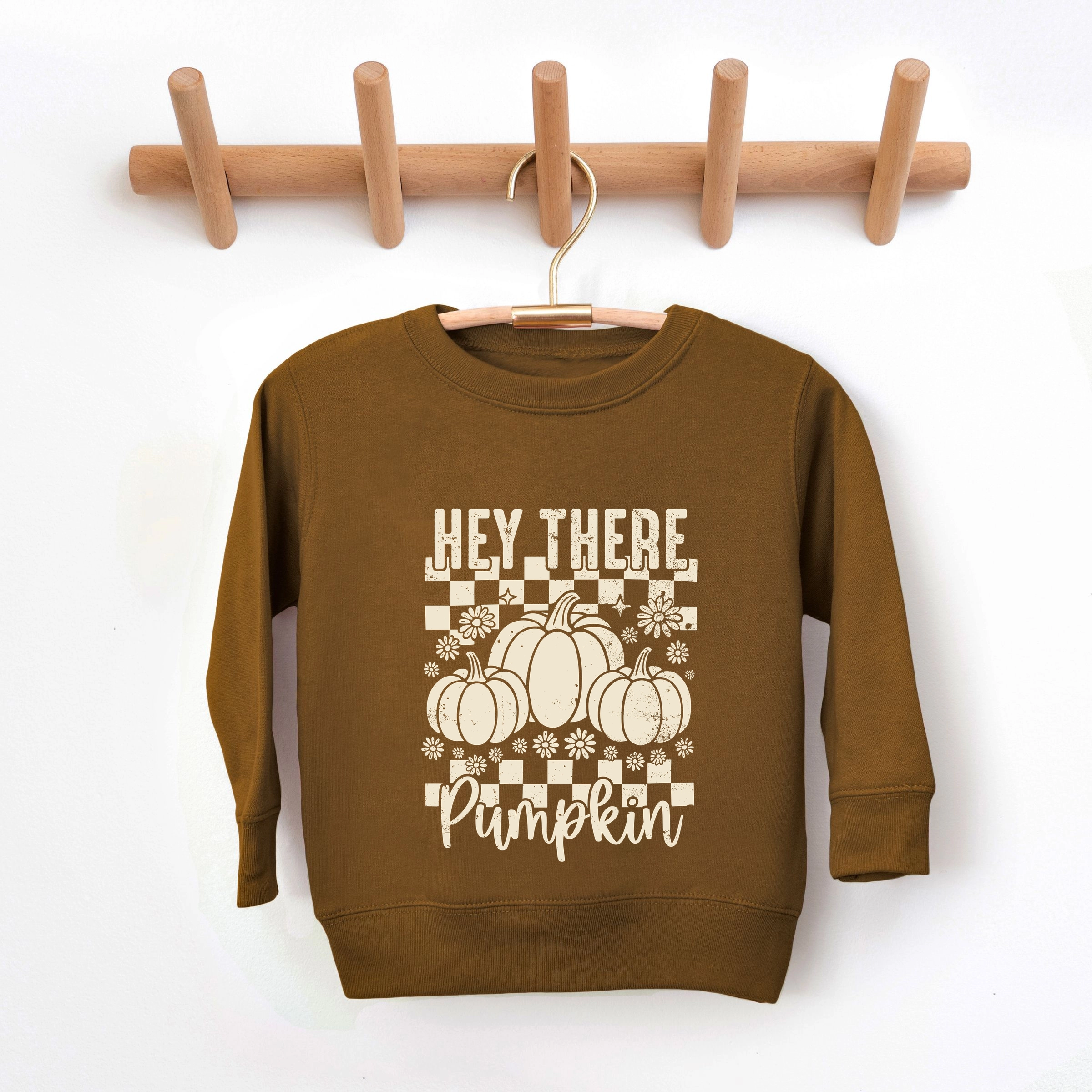 The Juniper Shop - Toddler Graphic Sweatshirt Hey There Pumpkin Checkered