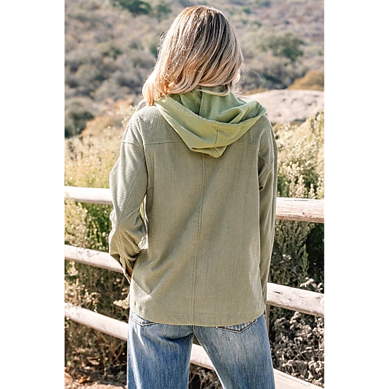 Threaded Pear Women's Undine Knit Textured Hooded Jacket