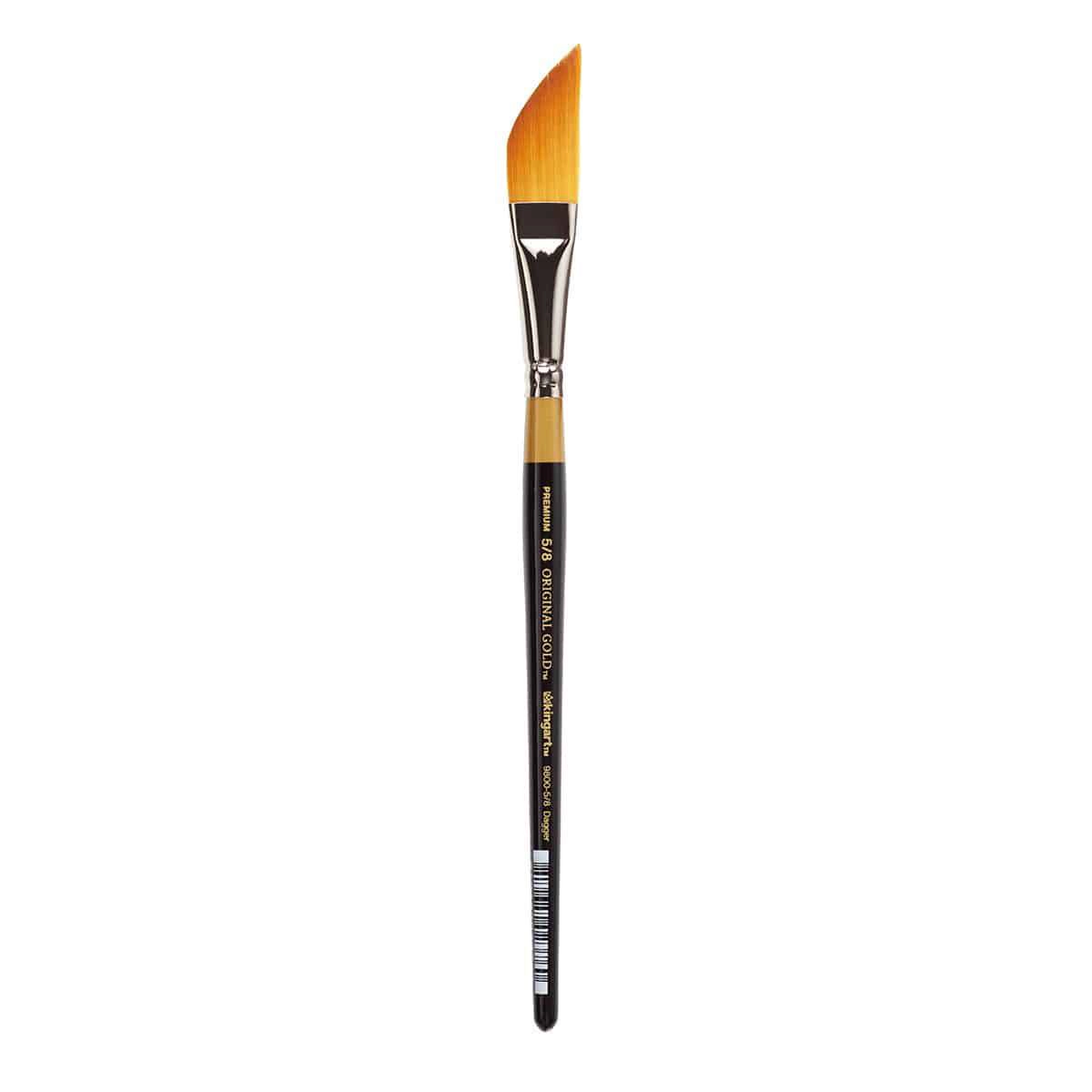 KINGART Original Gold 9800 Dagger Golden Taklon Brush