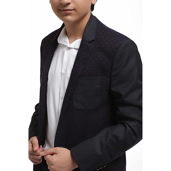 Elie Balleh Boys Slim Fit Diamond Dots Blazer