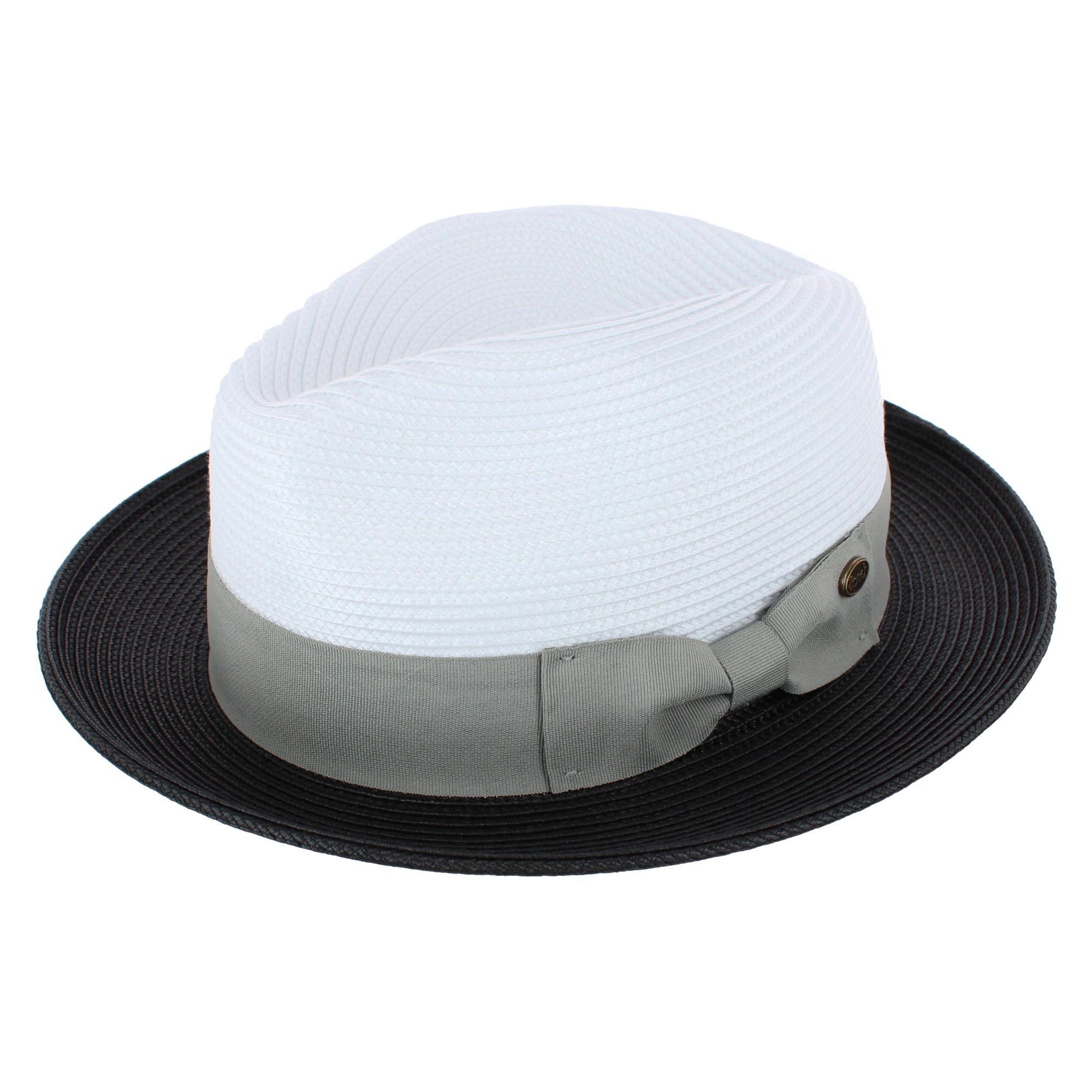 Epoch Hats Company Men's Poly Braid Two Tone Fedora With Contrast Band