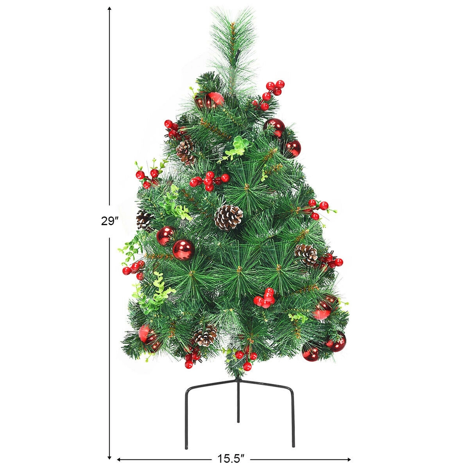 SUGIFT 29 in Battery Powered Outdoor Xmas Decoration Set of 2 Pre-Lit Pathway Christmas Trees
