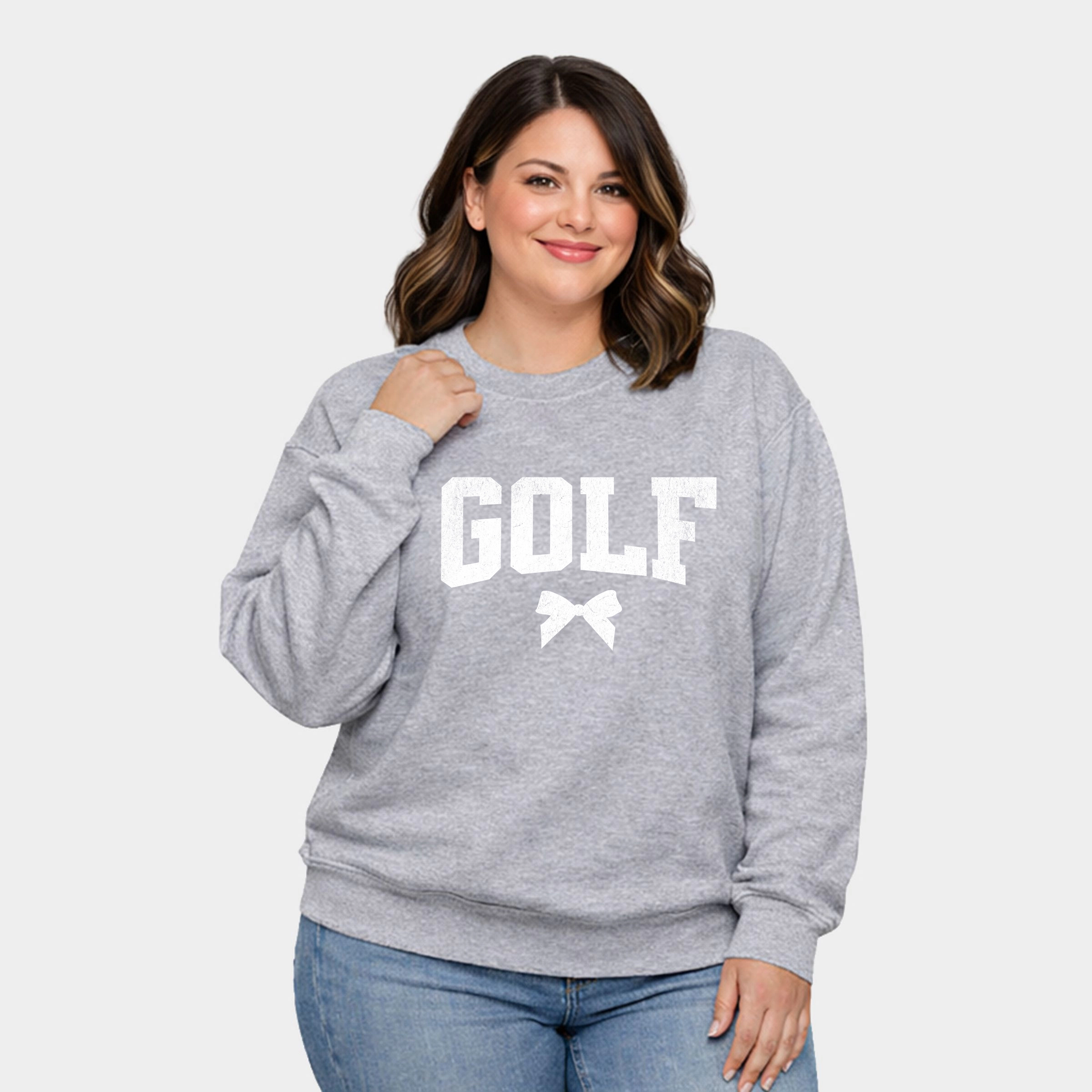 Simply Sage Market - Golf Arched Bow  Women's Plus Sized Graphic Sweatshirt