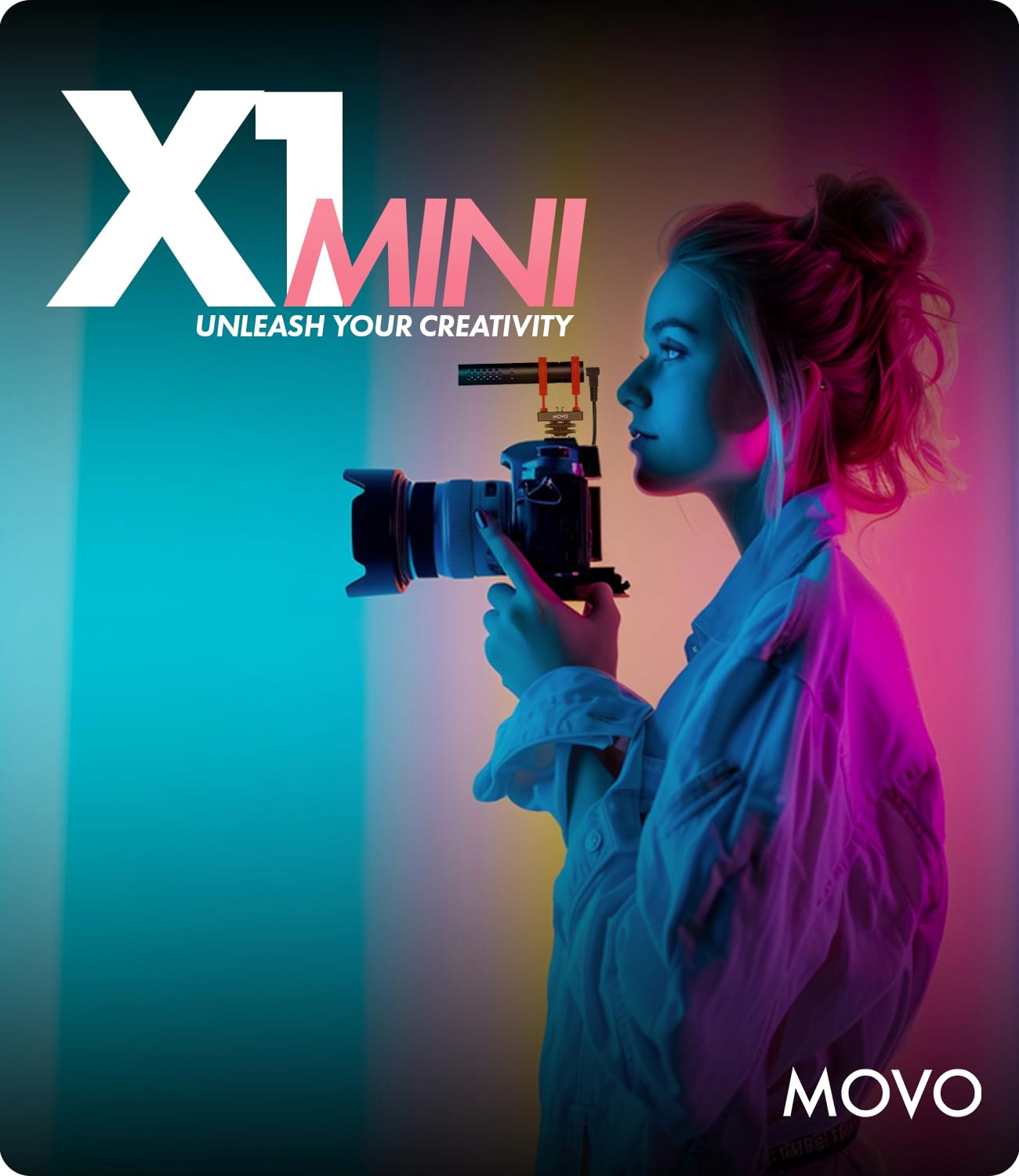 Movo X1-Mini Video Shotgun Mic - Supercardioid 3.5mm/USB-C Analog/Digital Microphone for Cameras Smartphones Computers