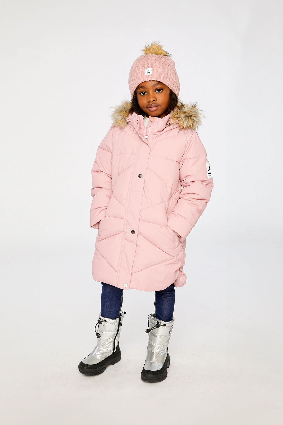 Deux par Deux Girls Diamond Quilted Long Winter Puffer Coat