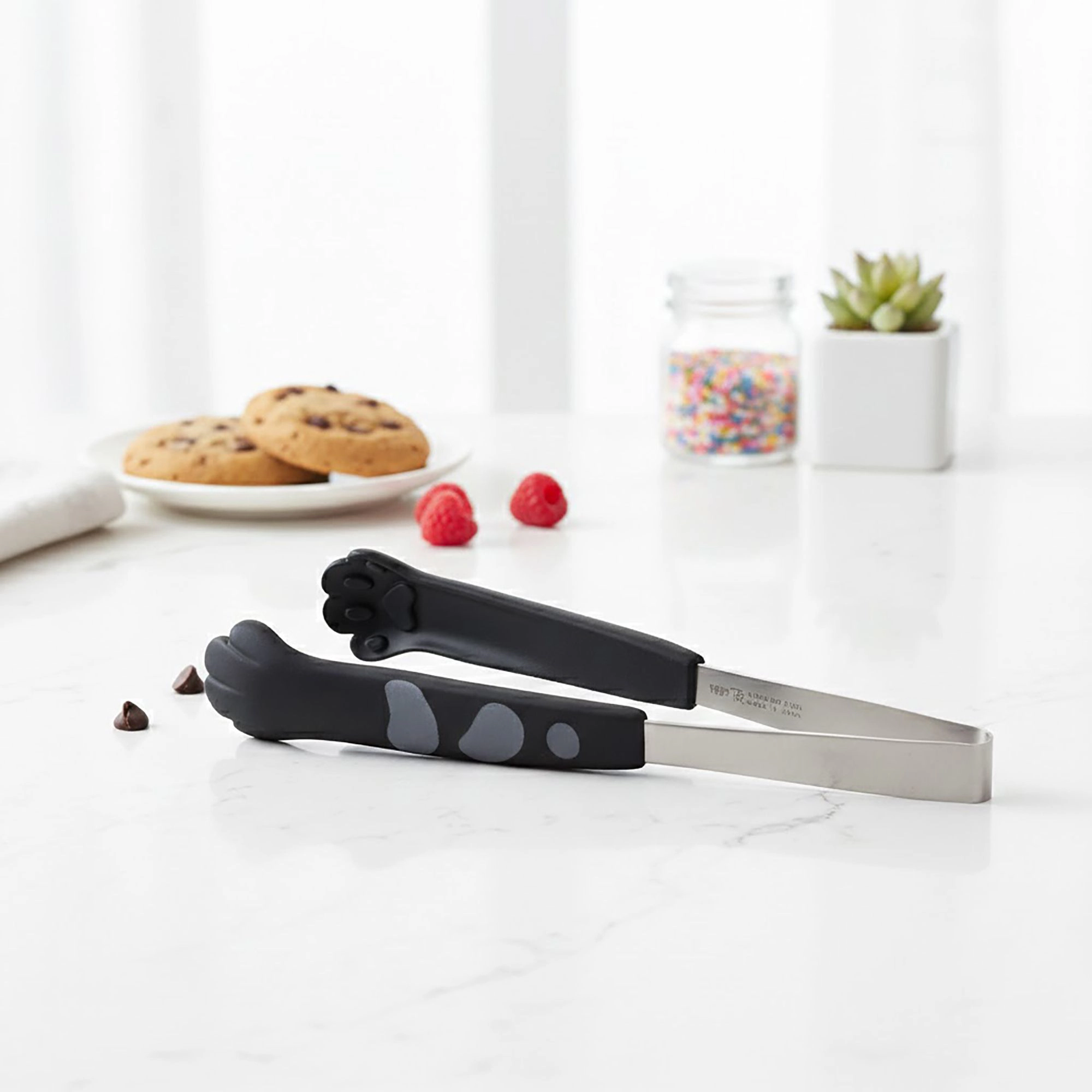 Alilang Stainless Steel Kitchen Tongs with Paw Handle Design Serving Utensil Set 2 Piece