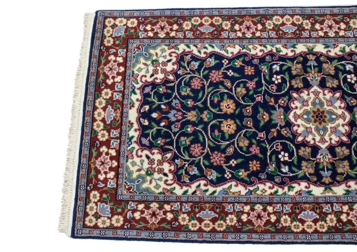 Magic Rugs Navy Blue Floral Kirman 3X10 Oriental Runner Rug