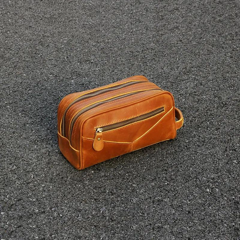 Steel Horse Leather Unisex The Nomad Toiletry Bag | Leather Travel Toiletry Bag
