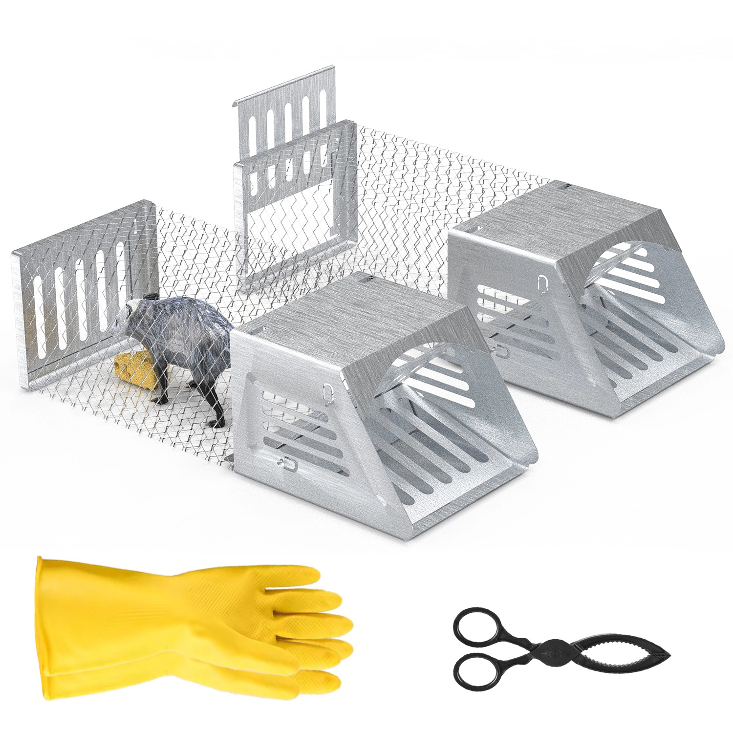 GBruno 2-Piece Galvanized Mouse Trap Cage