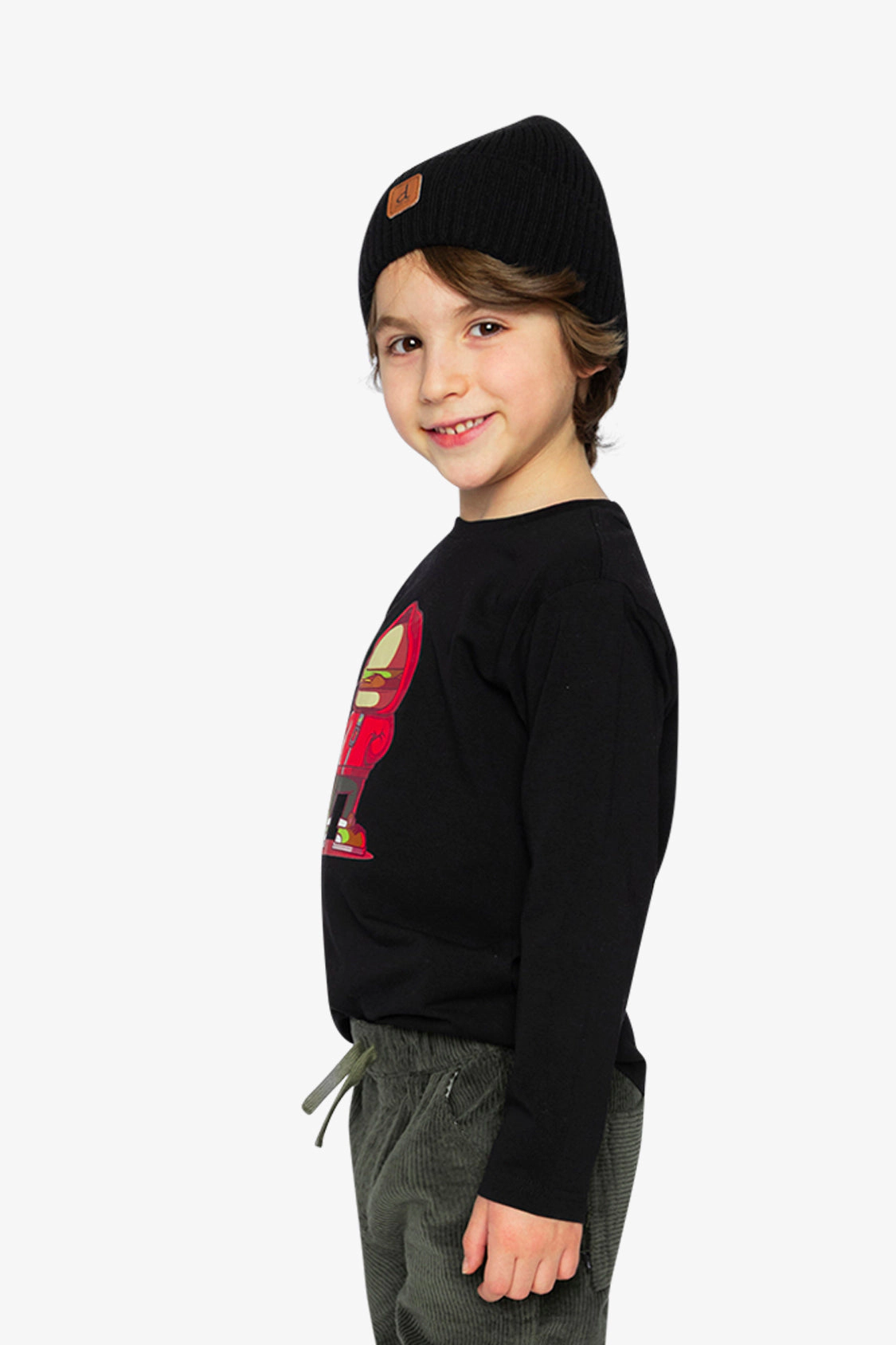 Deux par Boys Long Sleeve Organic Cotton T-Shirt with Street Graphic