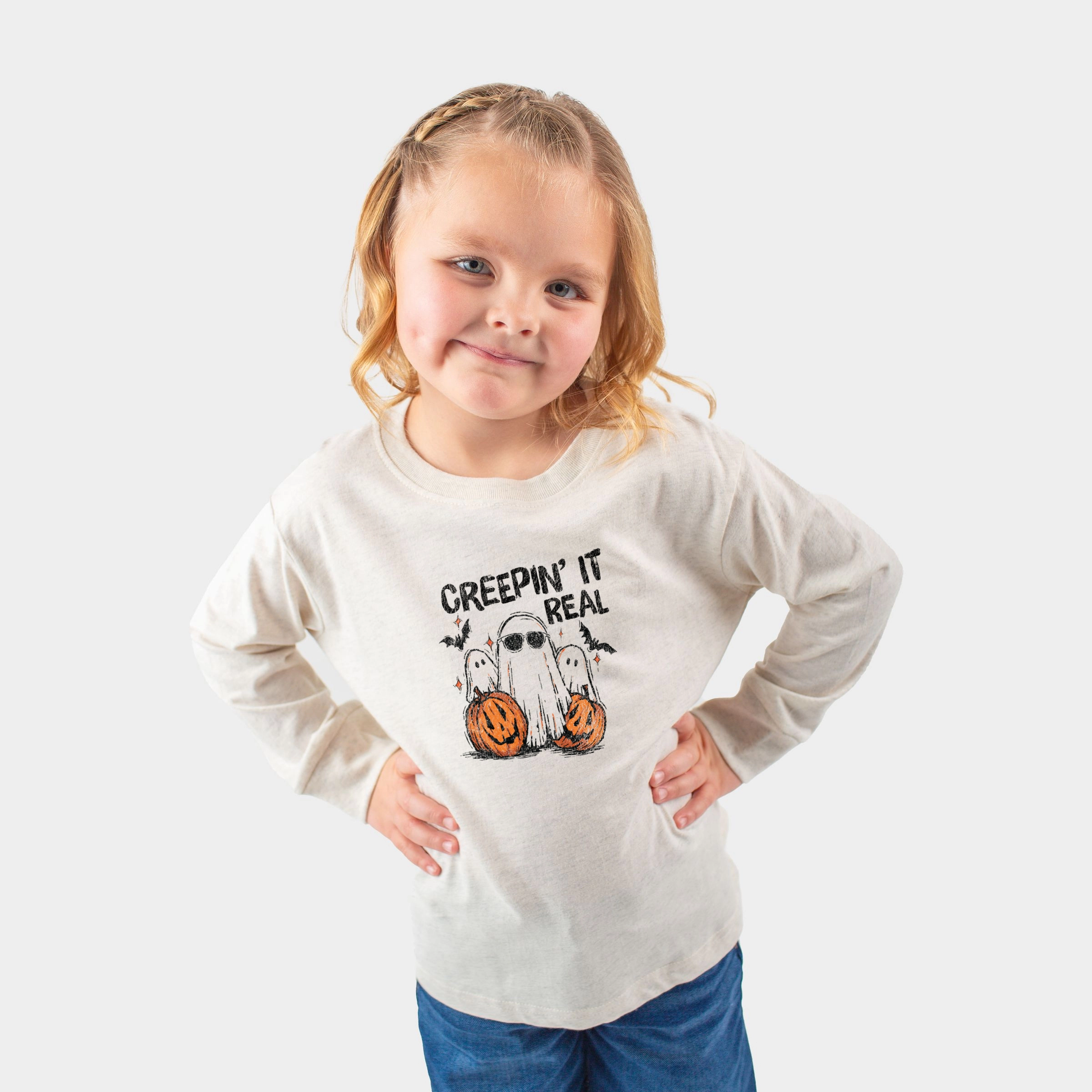 The Juniper Shop - Toddler Long Sleeve Graphic Tee Creepin it Real Ghosts