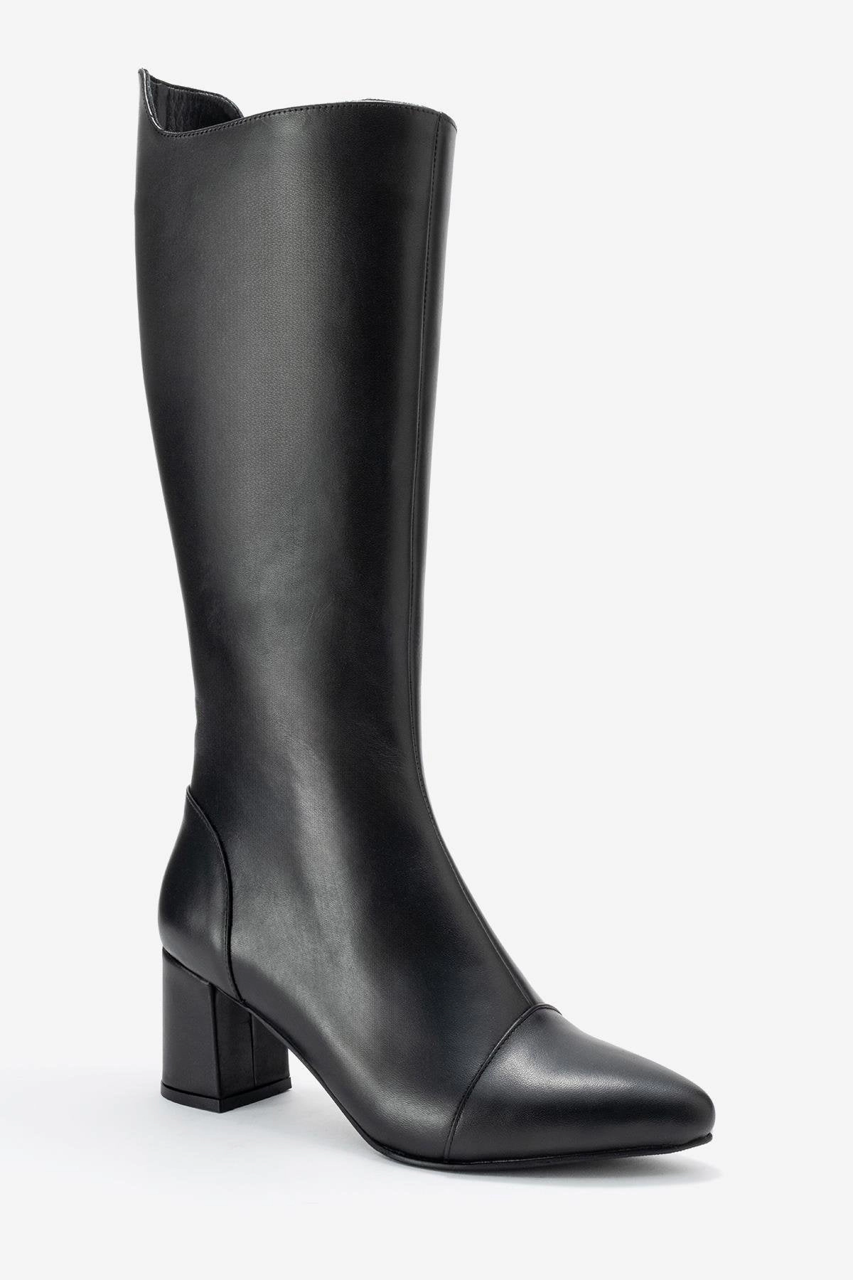 Forever & Always Womens Osmera Leather Block Heel Knee High Boots
