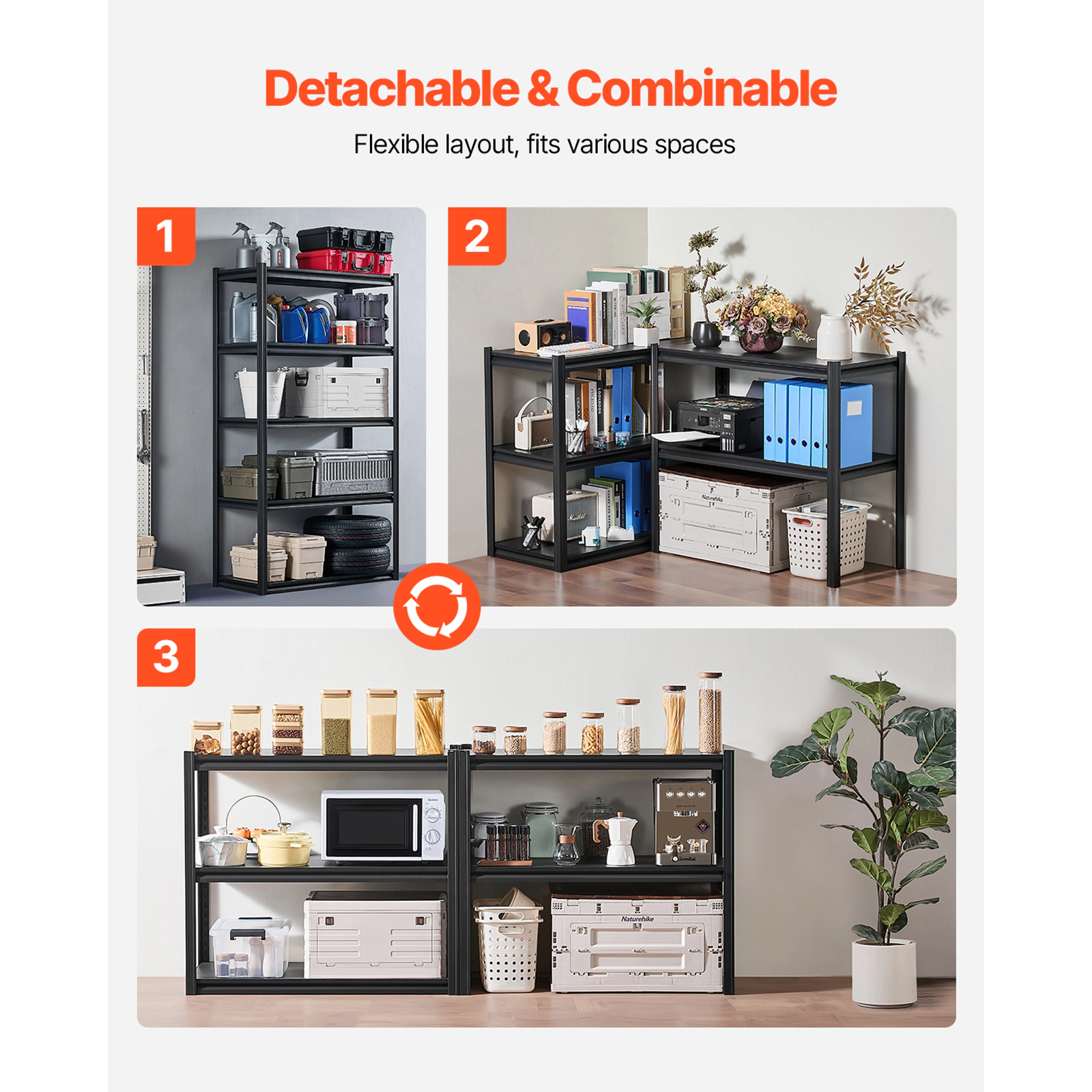 Flynama Storage Shelves 18Inches D x 40Inches W x 72Inches H 5-tier Garage Storage Shelving