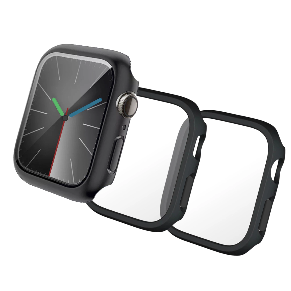 Qixxronics for Apple Watch Series 1 38mm Case, with Built-in Tempered Glass Screen Protector [3PCS]