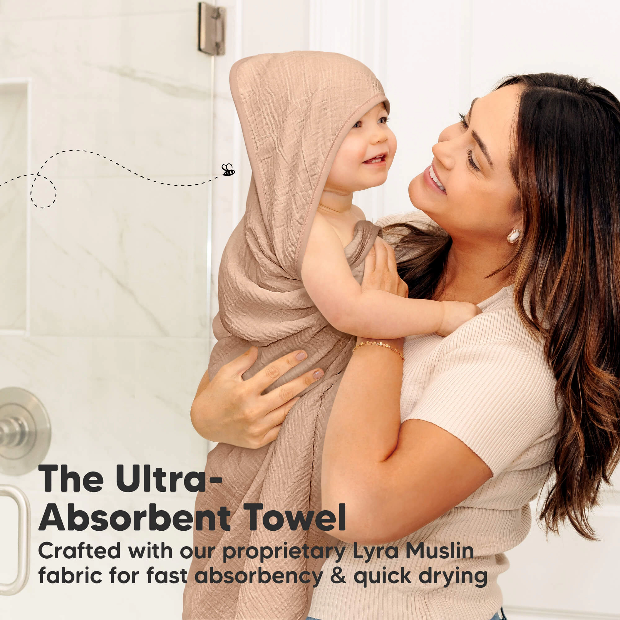 KeaBabies 2-Pack Lyra Muslin Hooded Towels