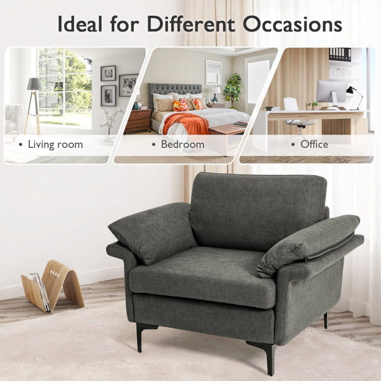 Hivvago Upholstered Armchair with Spring Seat Support and Padded Armrests