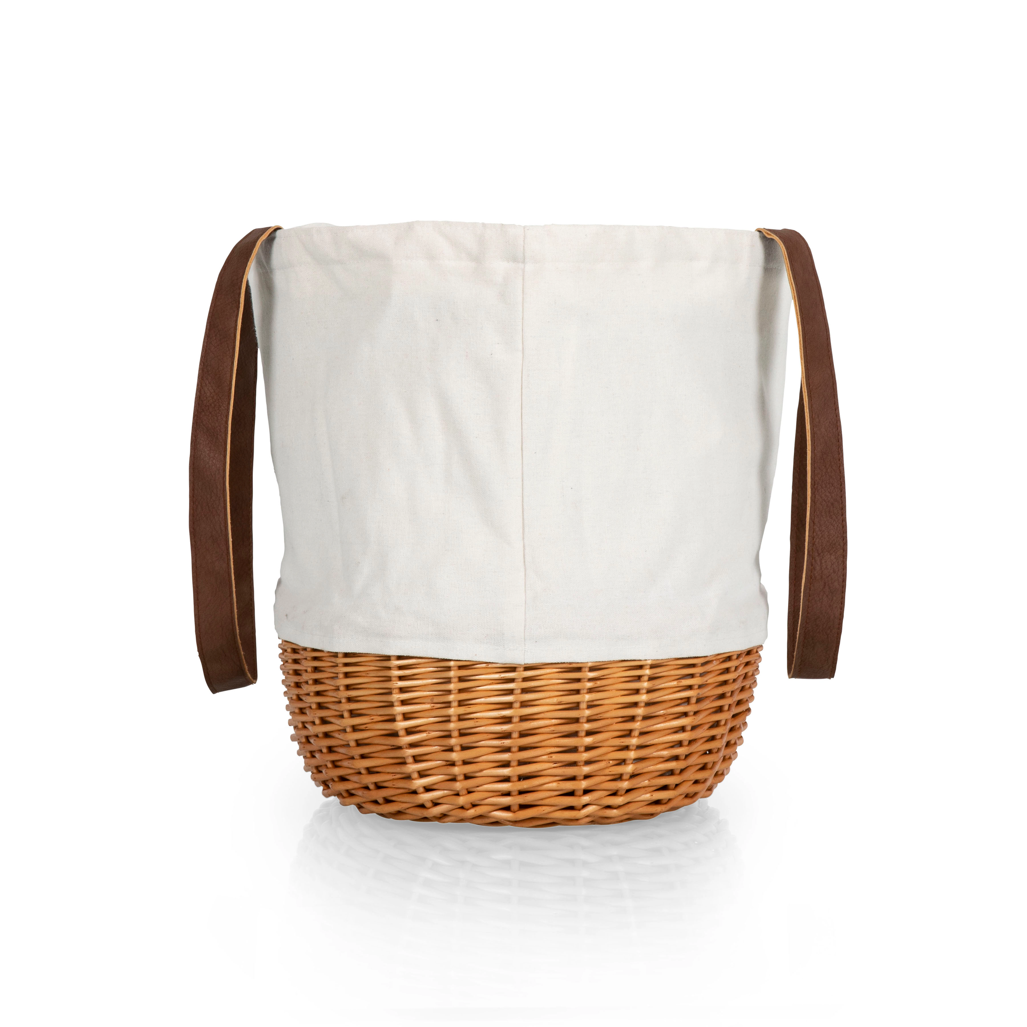 PICNIC TIME Coronado Canvas and Willow Basket Tote