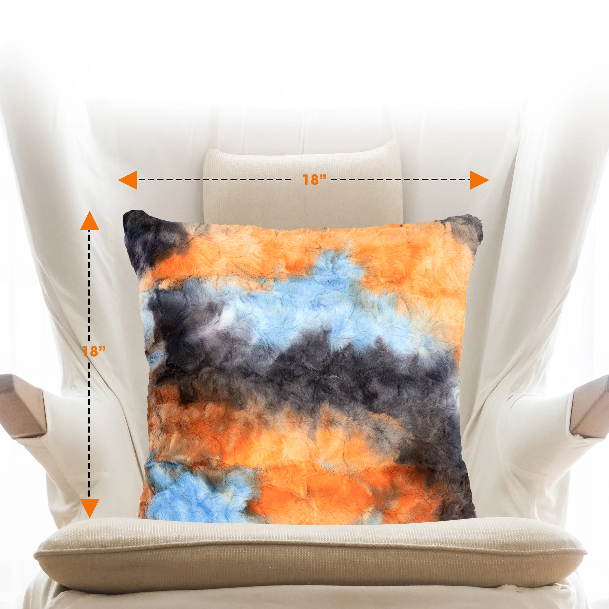 Cheer Collection Faux Fur Throw Pillow Set 18x18 2 Pack