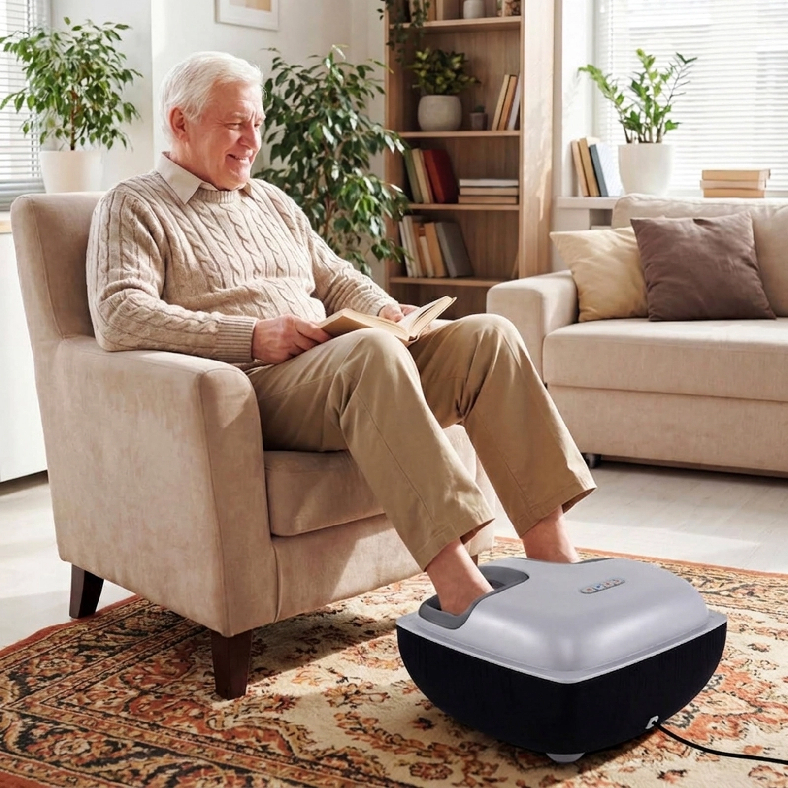 SUGIFT Shiatsu Foot Massager with Heat Air Compression 3 Kneading Intensities and Dust-Proof Cover