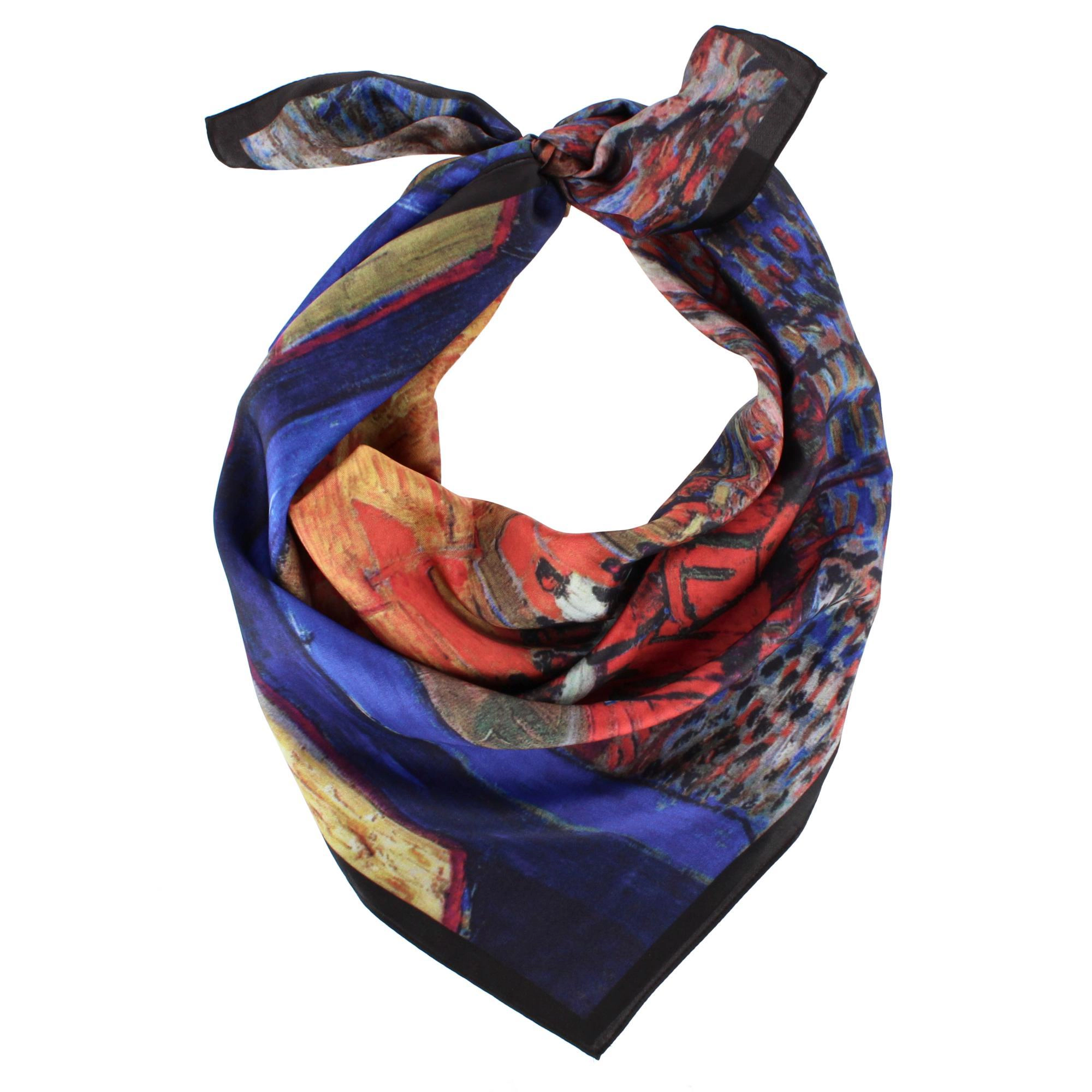 The Magic Scarf Company Women's Van Gogh Cafe Terrace Print Silky Scarf