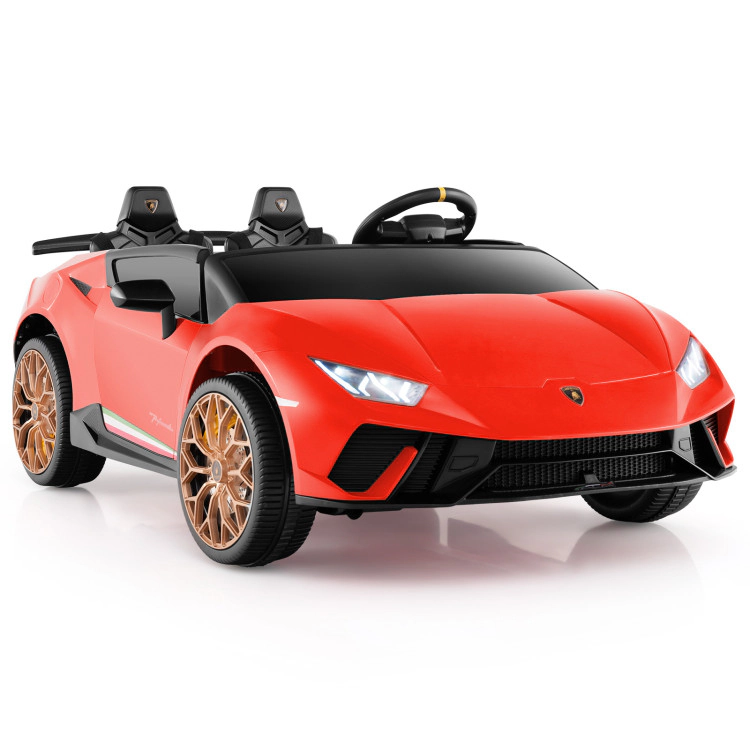 Hivvago 24V Ride-on Car for Kids 4WD 2-Seater Licensed Lamborghini Electric Vehicles with Music