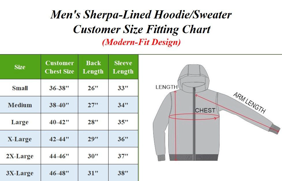 Galaxy Men's Sherpa Lined Full Zip-Up Hoodie Sweatshirt (S-3XL)
