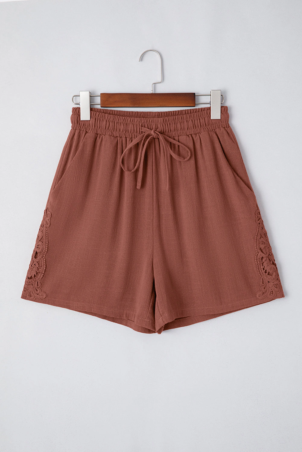 Threaded Pear Womens Kaia Waist Loose Linen Shorts