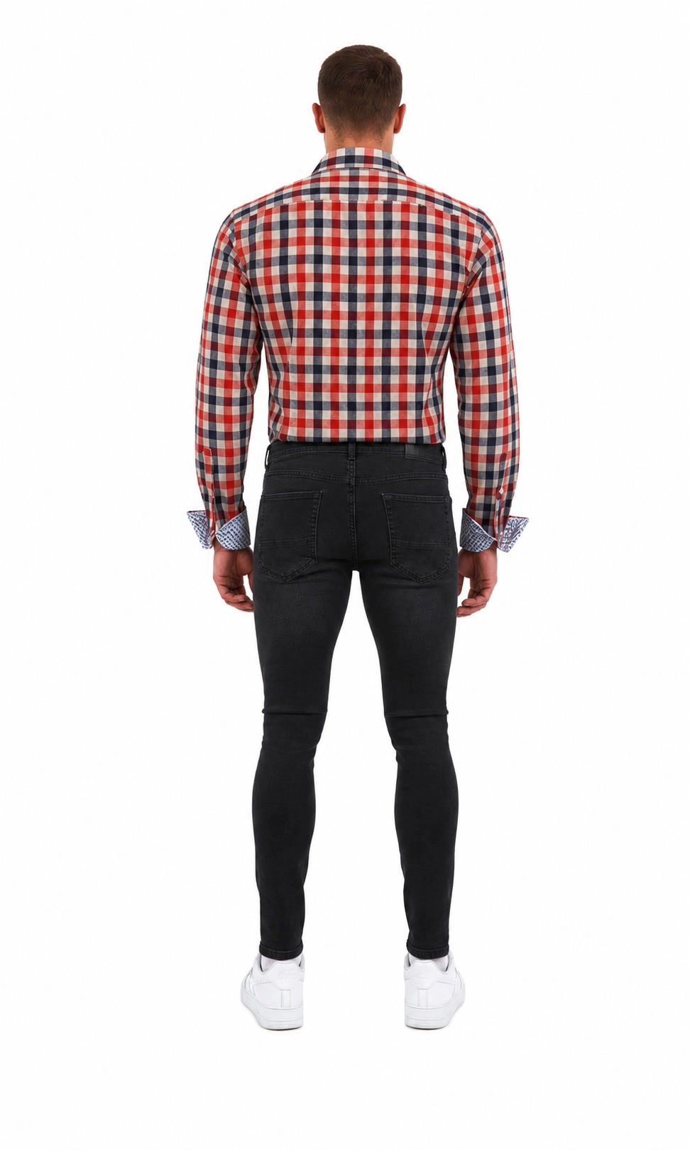 Elie Balleh Slim Fit Mens Gingham Plaid Shirt