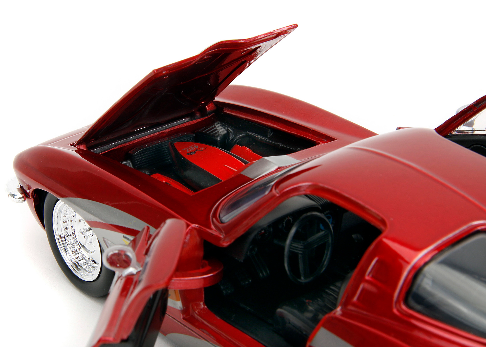 Jada 1963 Chevrolet Corvette Stingray Red Metallic with Silver Graphics "Bigtime Muscle" Series 1/24 Diecast